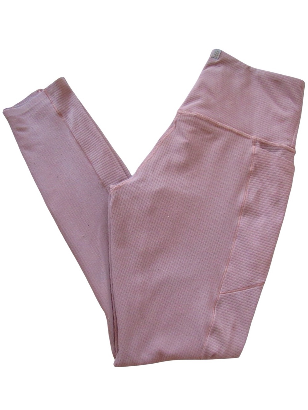 Rhone Rippleknit 7/8 Ankle Leggings Small Pink Crossover Front Pockets Athletic
